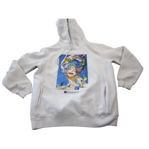 Kinokuniya Books Hoodie Mens Large Mai Yoneyama Graphic White Threadfast Apparel